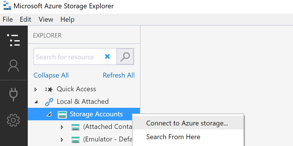 'Connect to Azure storage'