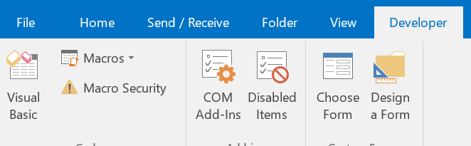 where is the icon setting button on outlook