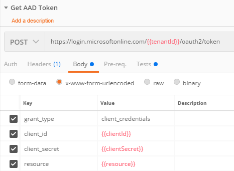 Postman variable authorization