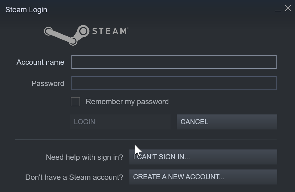 "Create new account"