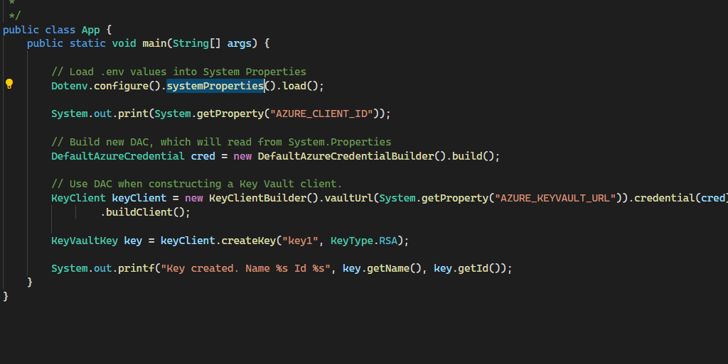 Updated how to use env files with the azure sdk for java jon gallant