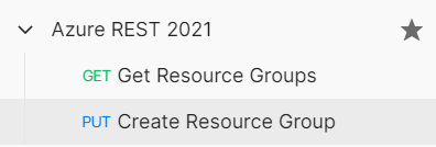 Postman create resource group request