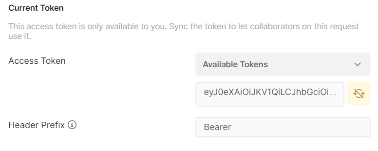 Available tokens