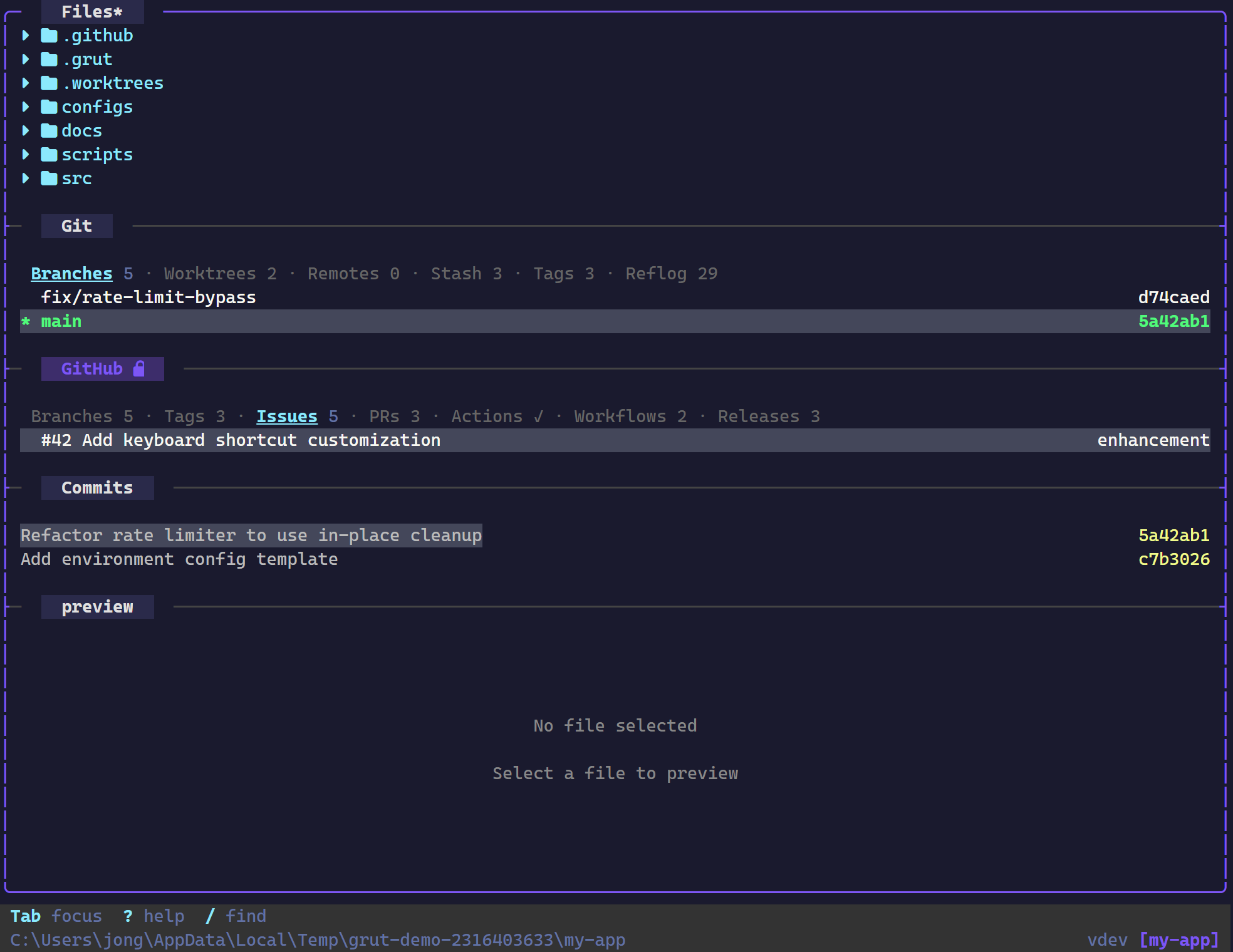"GitHub issues panel"