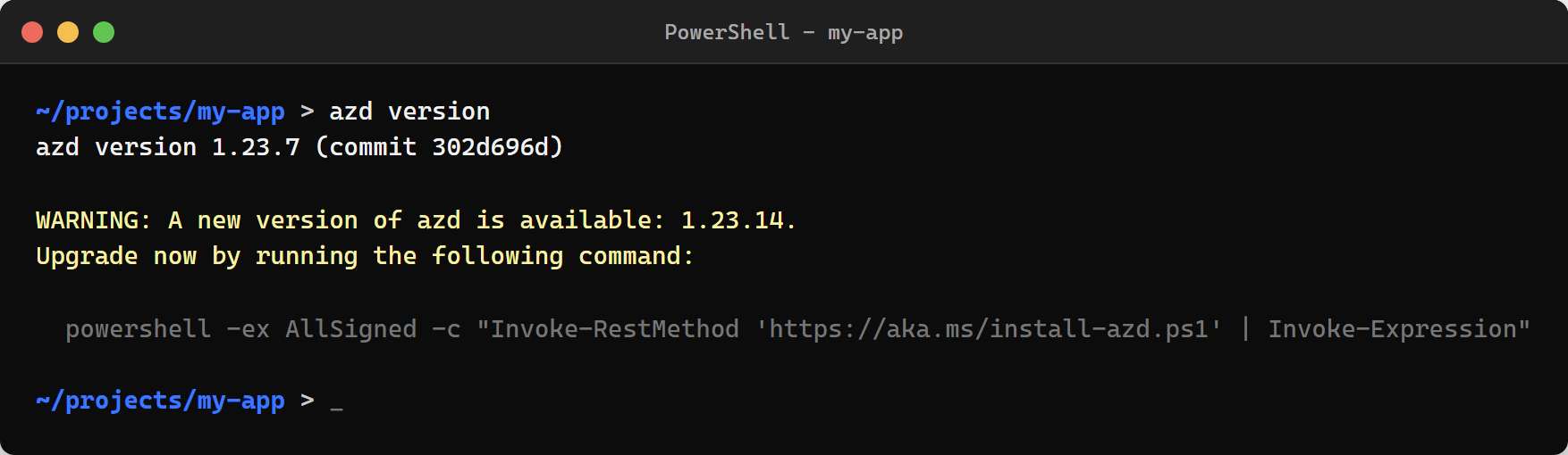azd update - Stop Juggling Package Managers