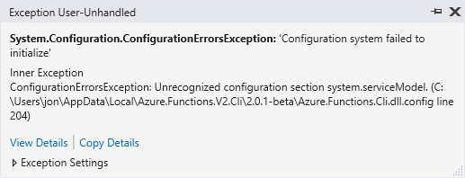 Azure Functions v2 Now Uses ASP.NET Core Configuration and No Longer Supports ConfigurationManager