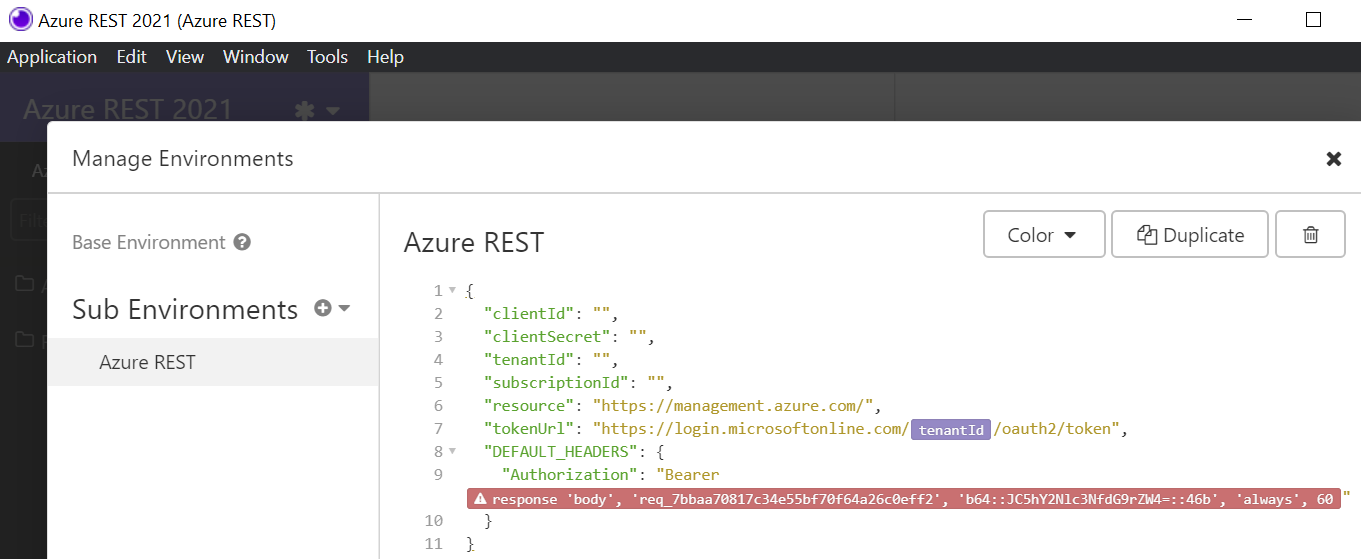 "Update Insomnia Environment"