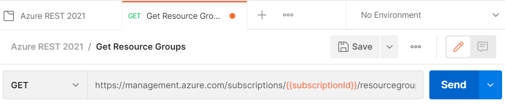 Postman blue send button