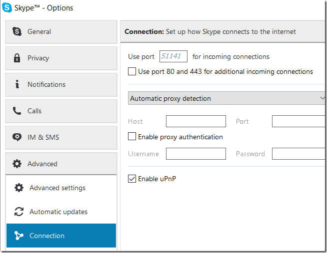 what port does skype use for outgoing connections